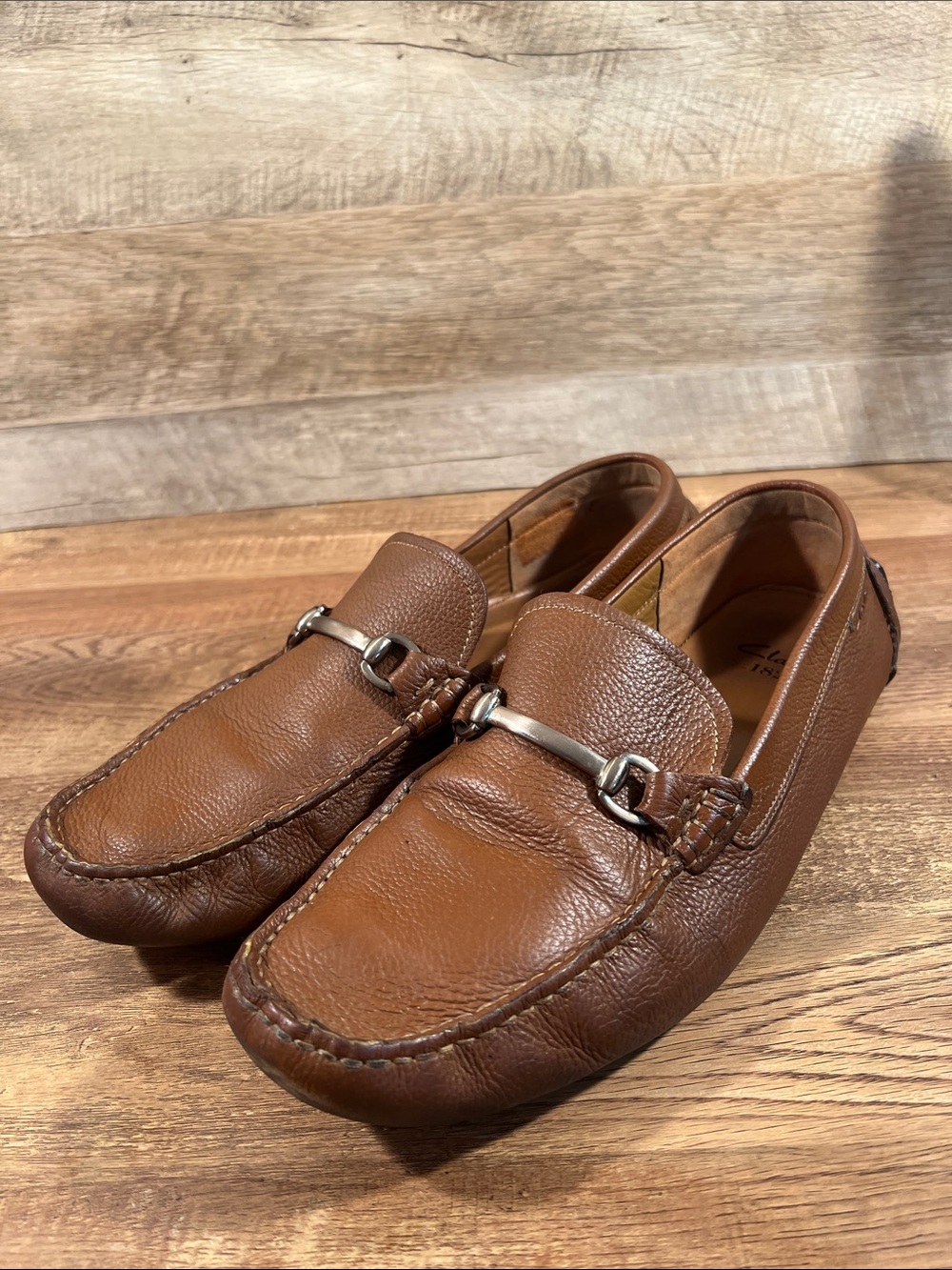 Clarks 1825‎ Chestnut Brown Leather Bit Loafers